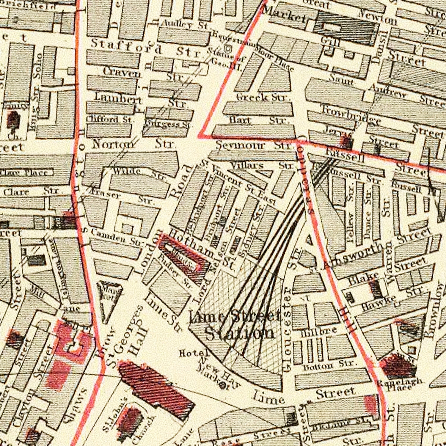 Restored historic details from the 1883 city map of Liverpool
