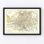 Dublin Vintage Map 1883