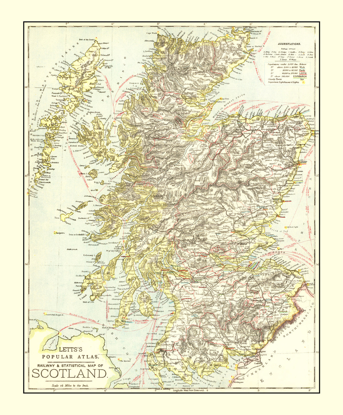 Preview of Vintage Map of Scotland 1883
