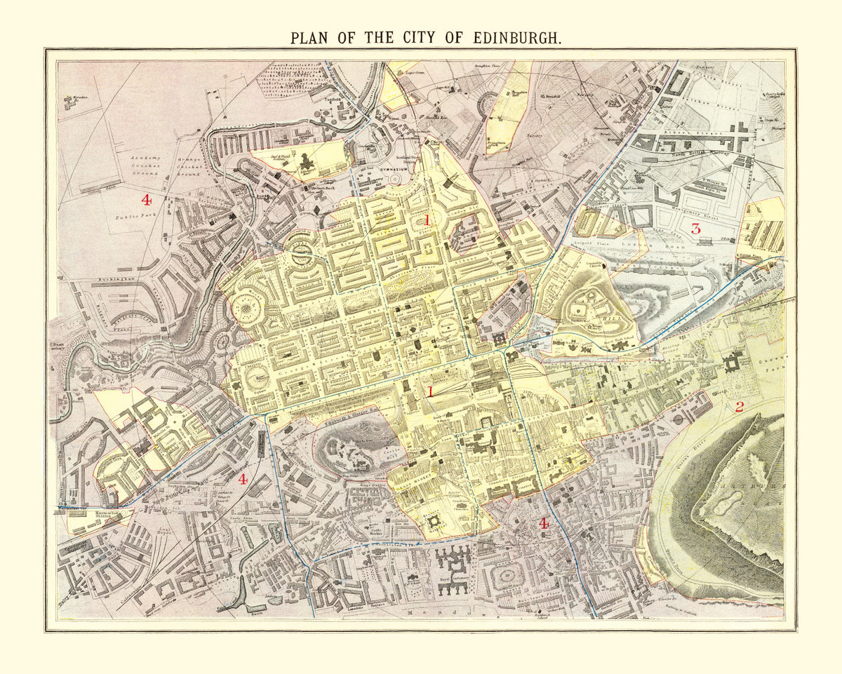 Preview of Vintage Map of Edinburgh, Scotland 1883