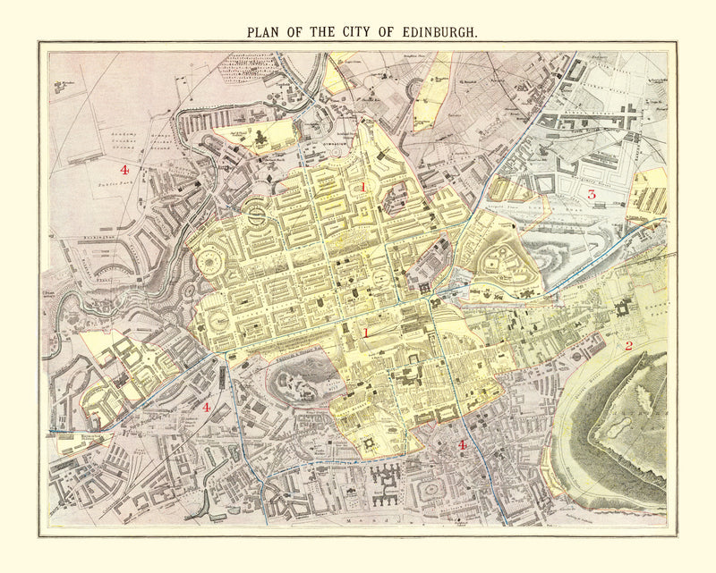 Size comparison using Vintage Map of Edinburgh, Scotland 1883