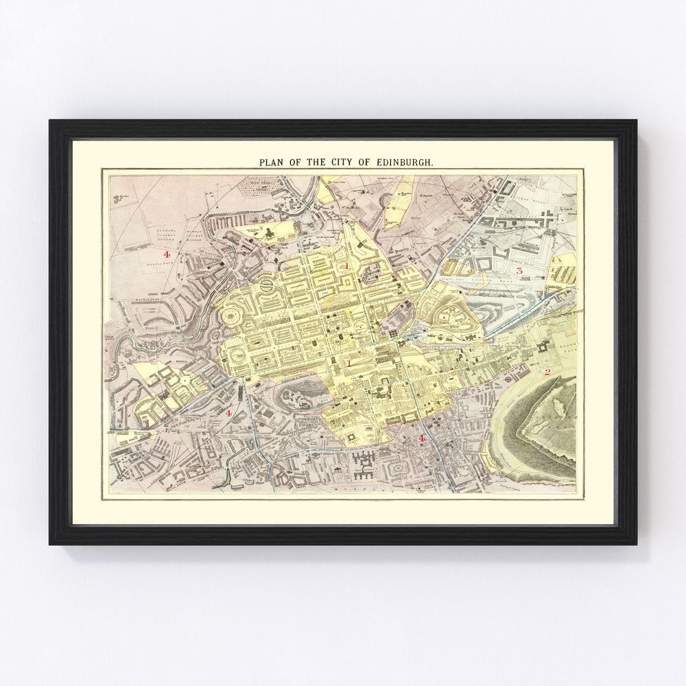 Edinburgh Vintage Map 1883