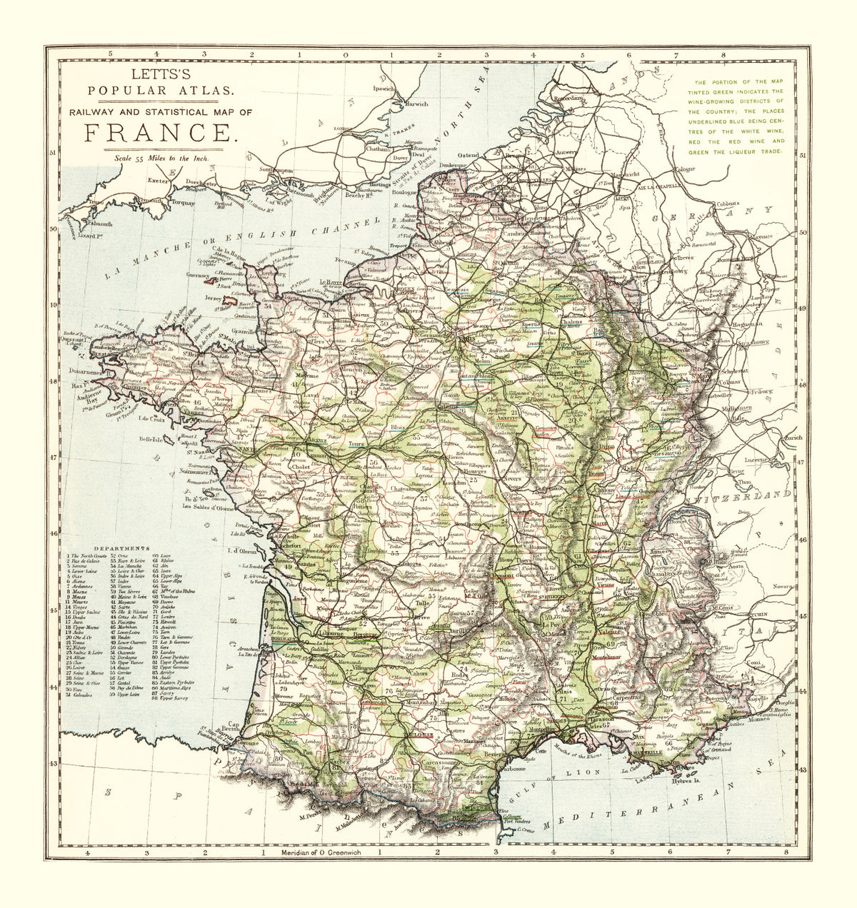 Preview of Vintage Map of France 1883