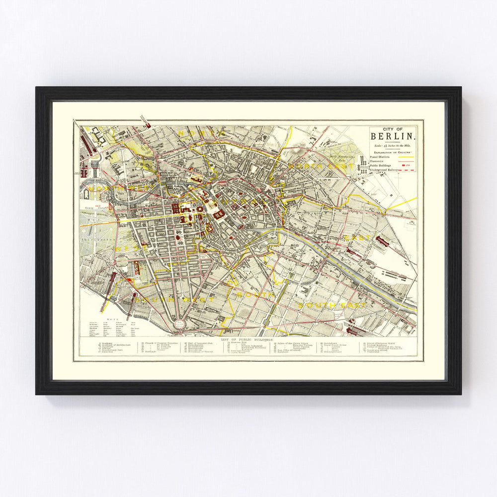 Berlin Vintage Map 1883