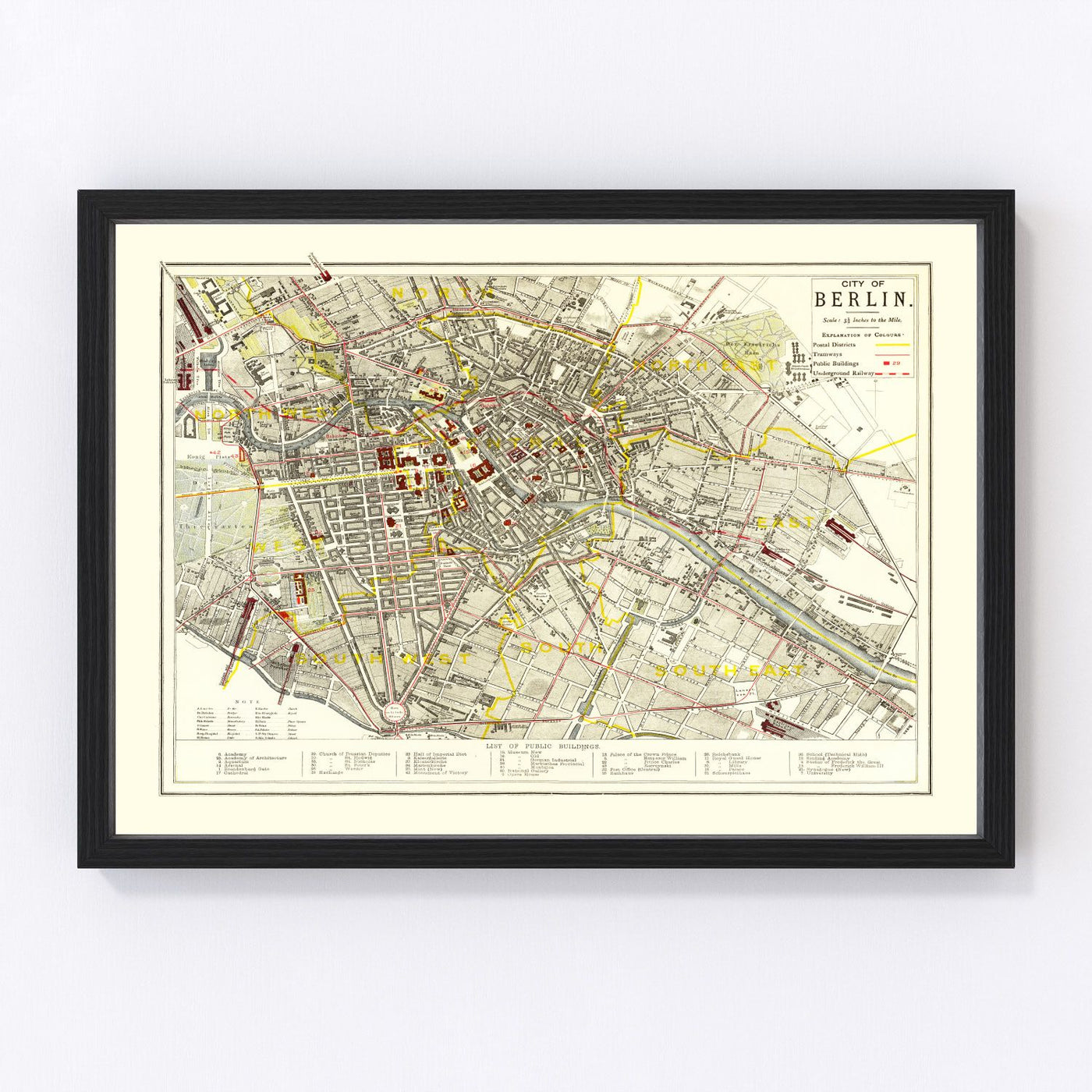 Berlin Vintage Map 1883