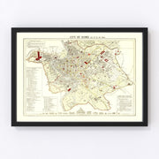 Rome Vintage Map 1883