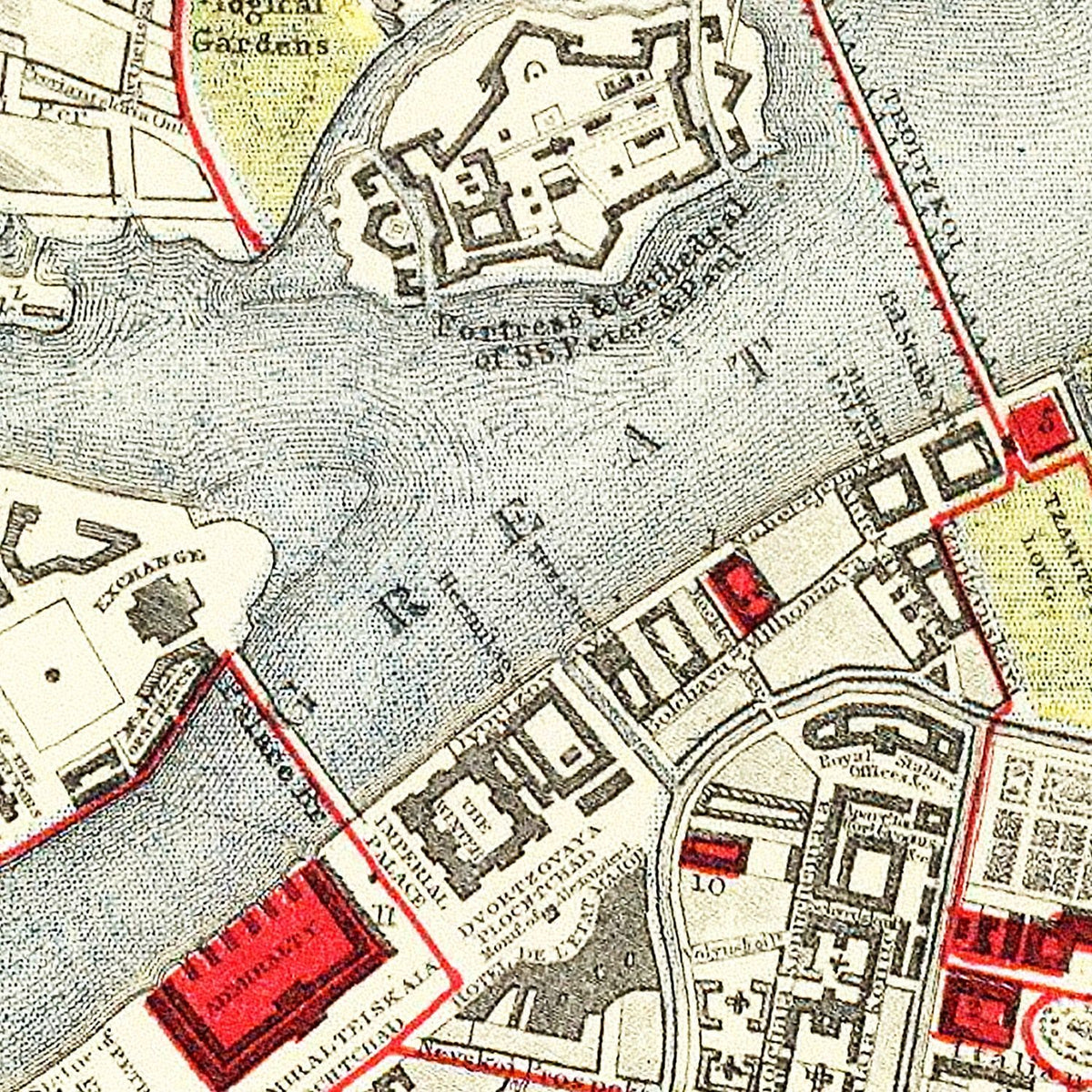 Restored historic details from the 1883 city map of Saint Petersburg