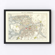 Saint Petersburg Vintage Map 1883