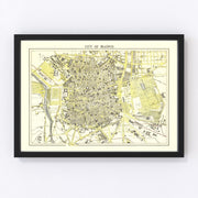 Madrid Vintage Map 1883