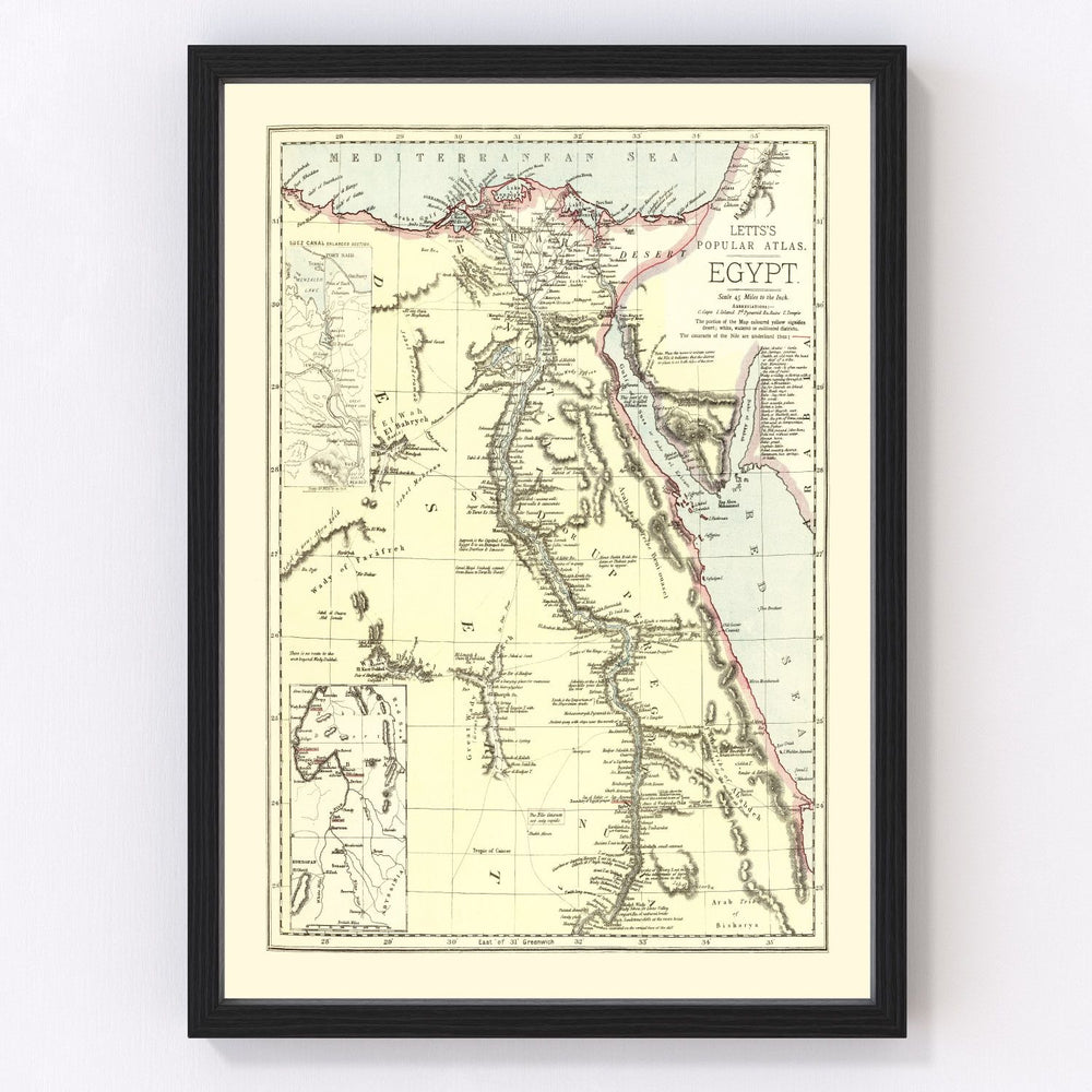 Egypt Vintage Map 1883