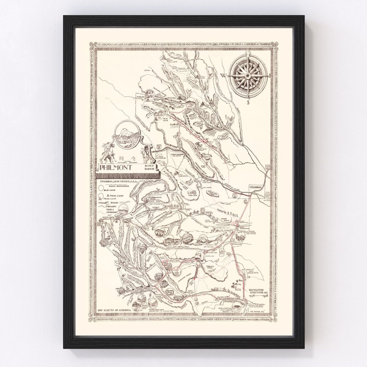 Philmont Scout Ranch Vintage Map 1948