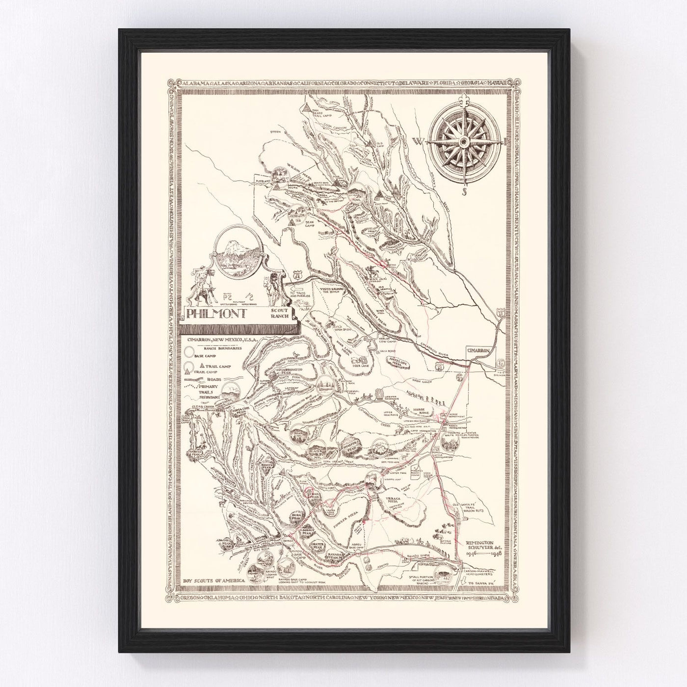 Philmont Scout Ranch Vintage Map 1948