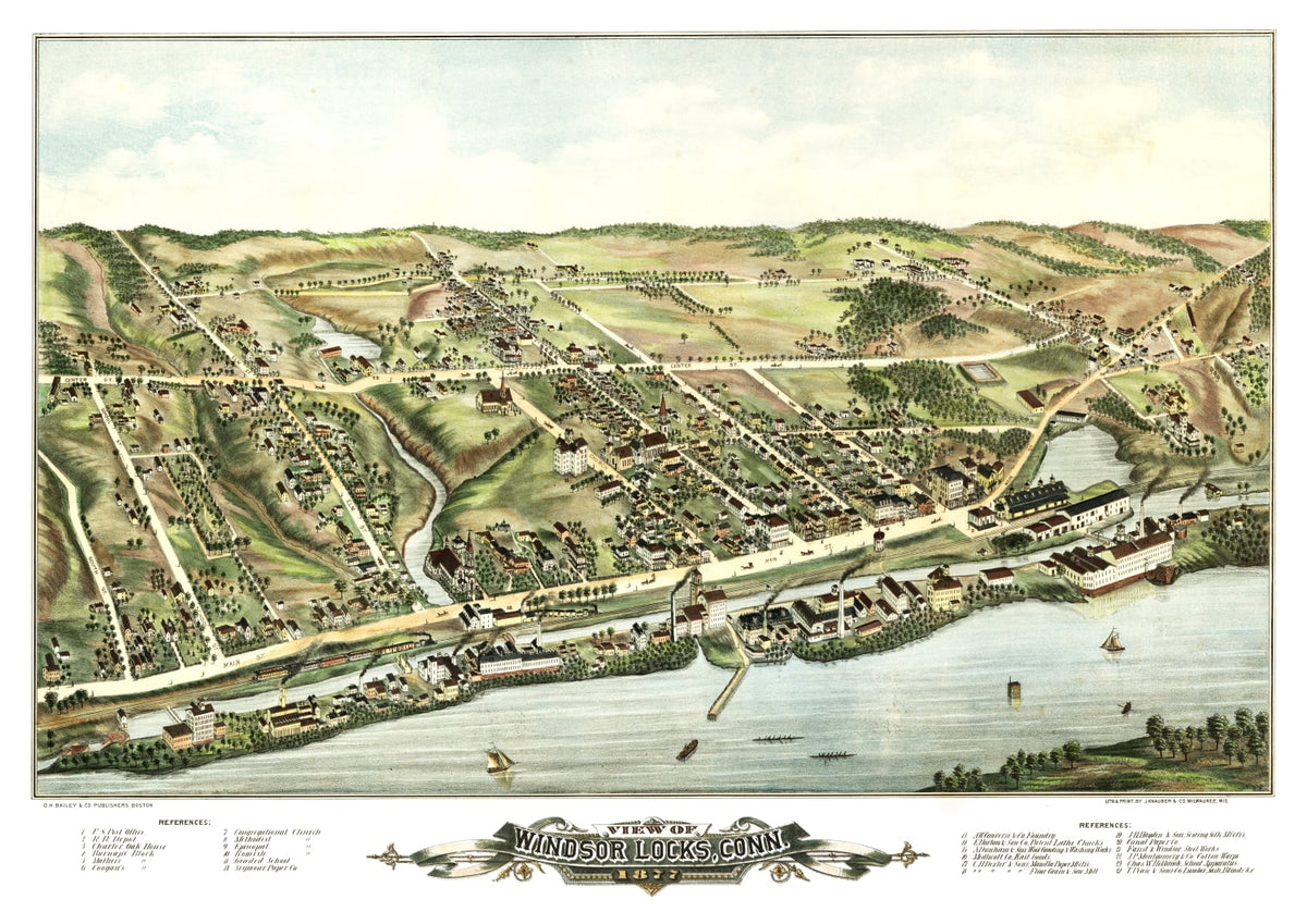 Preview of Vintage Map of Windsor Locks, Connecticut 1877