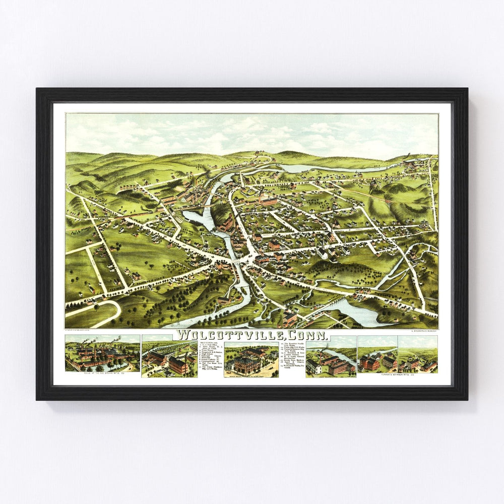 Wolcottville Vintage Map 1875