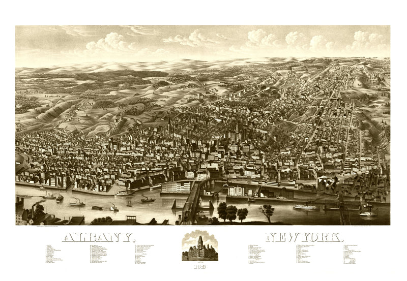 Size comparison using Vintage Map of Albany, New York 1879