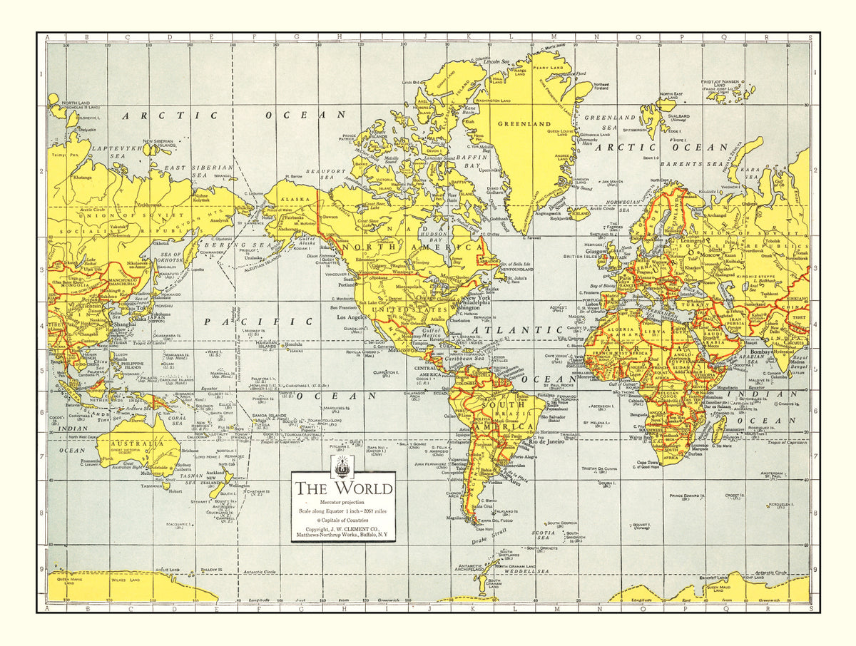 Preview of Vintage World Map 1943