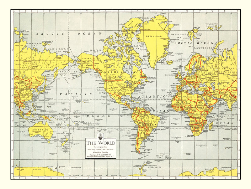 Size comparison using Vintage World Map 1943