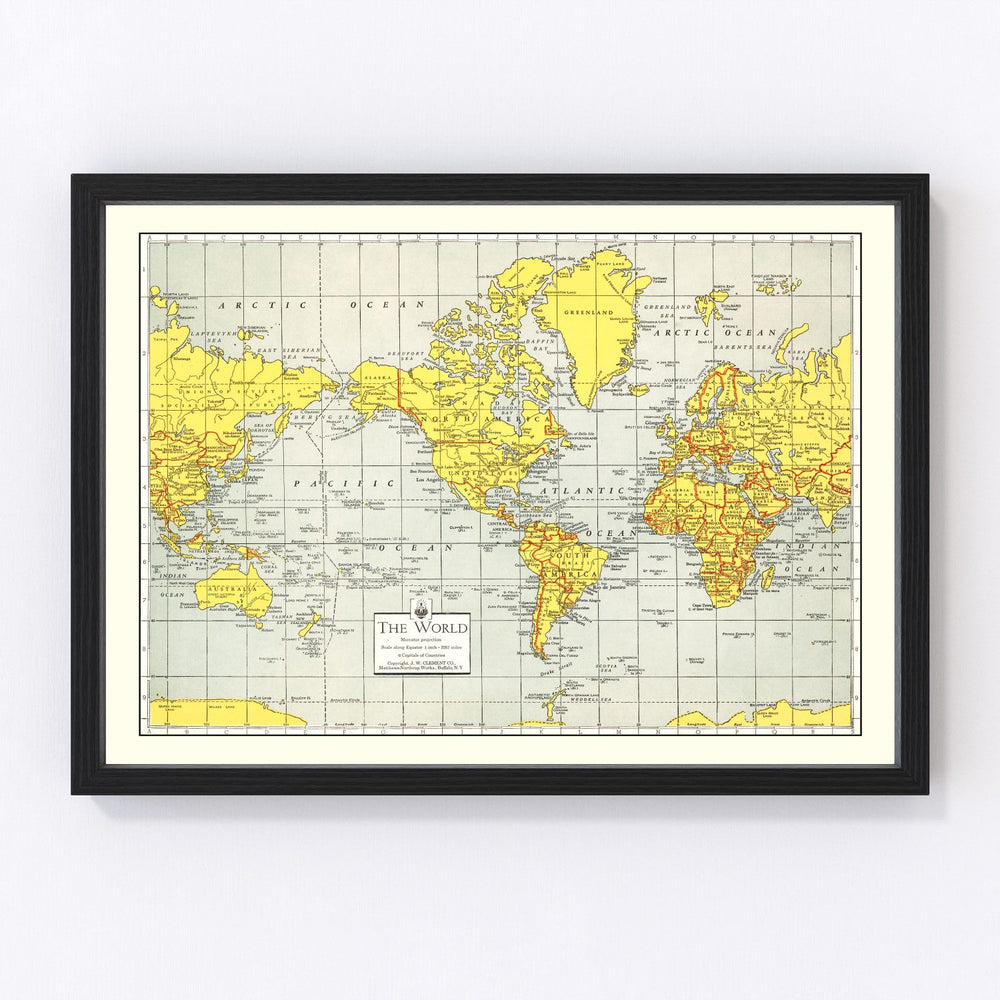 World Vintage Map 1943