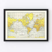 World Vintage Map 1943