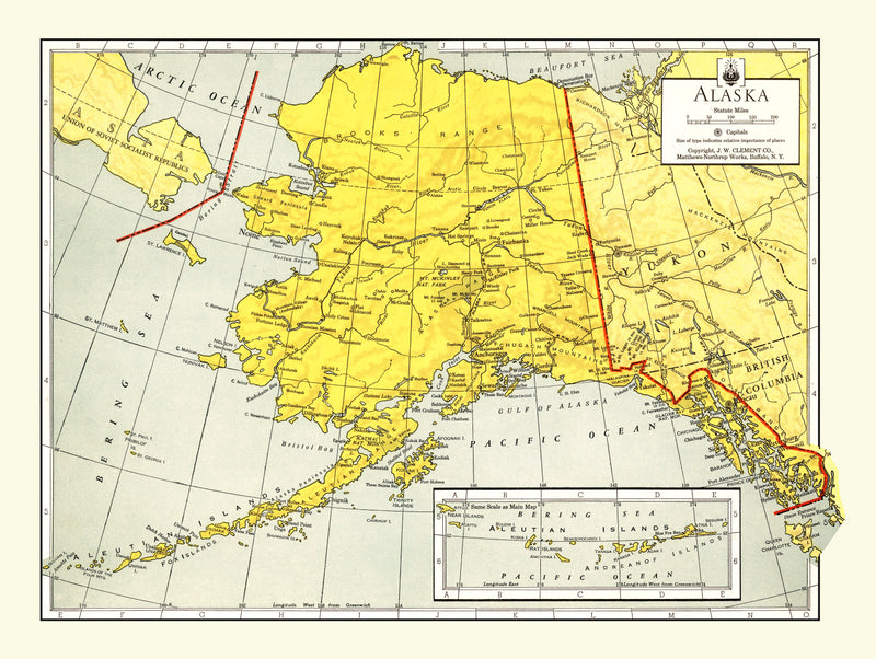 Size comparison using Vintage Map of Alaska 1943