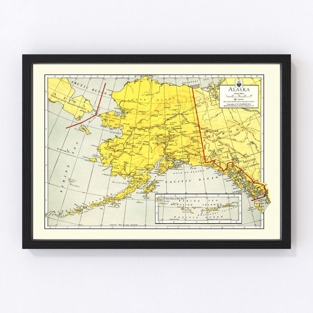 Alaska Vintage Map 1943