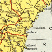 Vintage Map of Scandinavia 1943