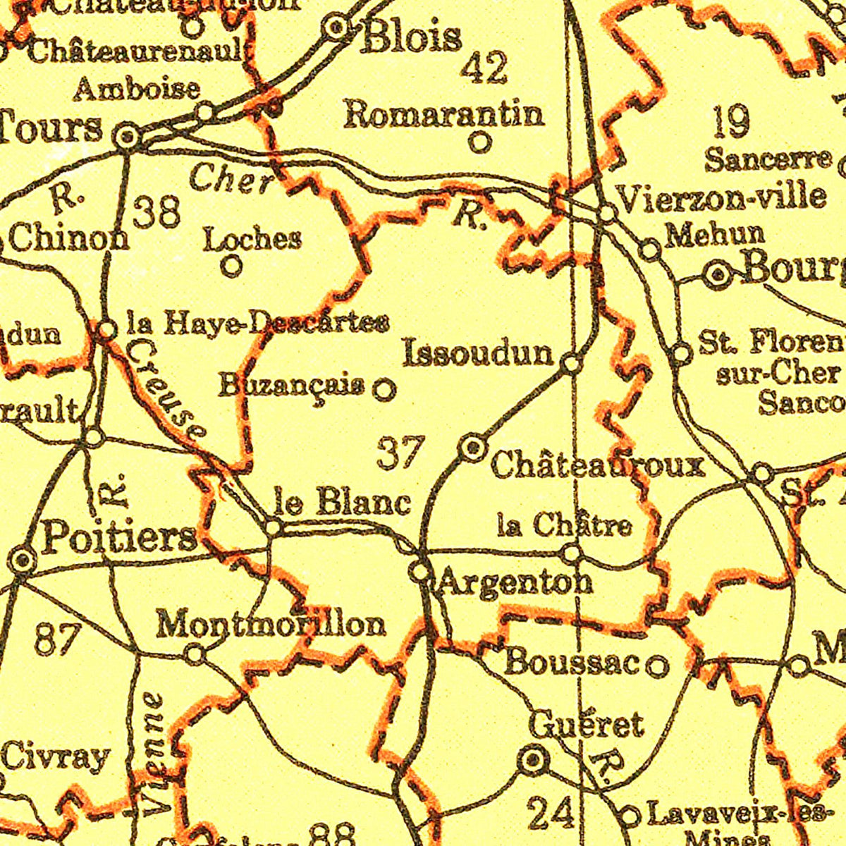 Restored historic details from the 1943 country map of County