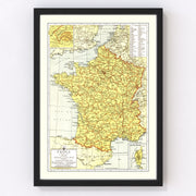 France Vintage Map 1943