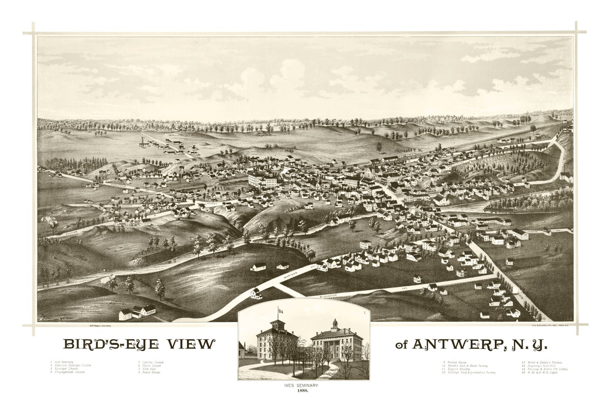 Preview of Vintage Map of Antwerp, New York 1888