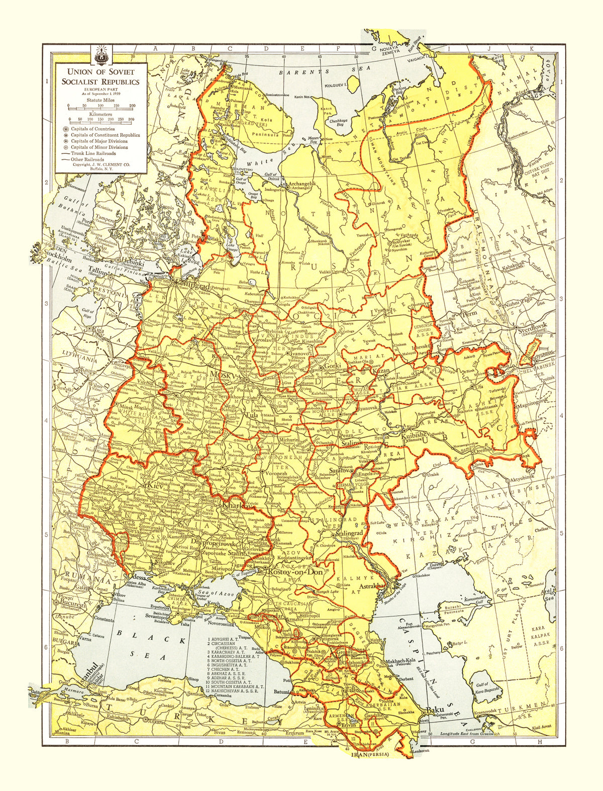 Preview of Vintage Map of Soviet Union 1943