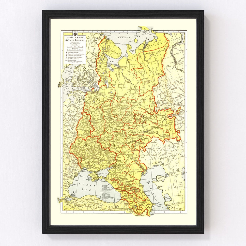 Russia Vintage Map 1943