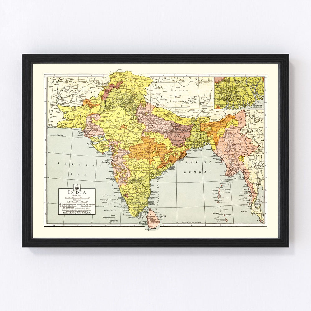 India Vintage Map 1943