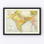 India Vintage Map 1943