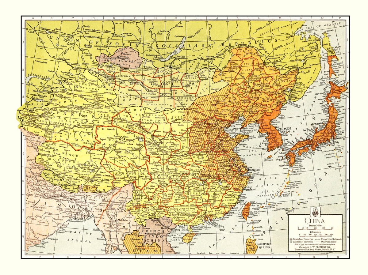 Preview of Vintage Map of China 1943