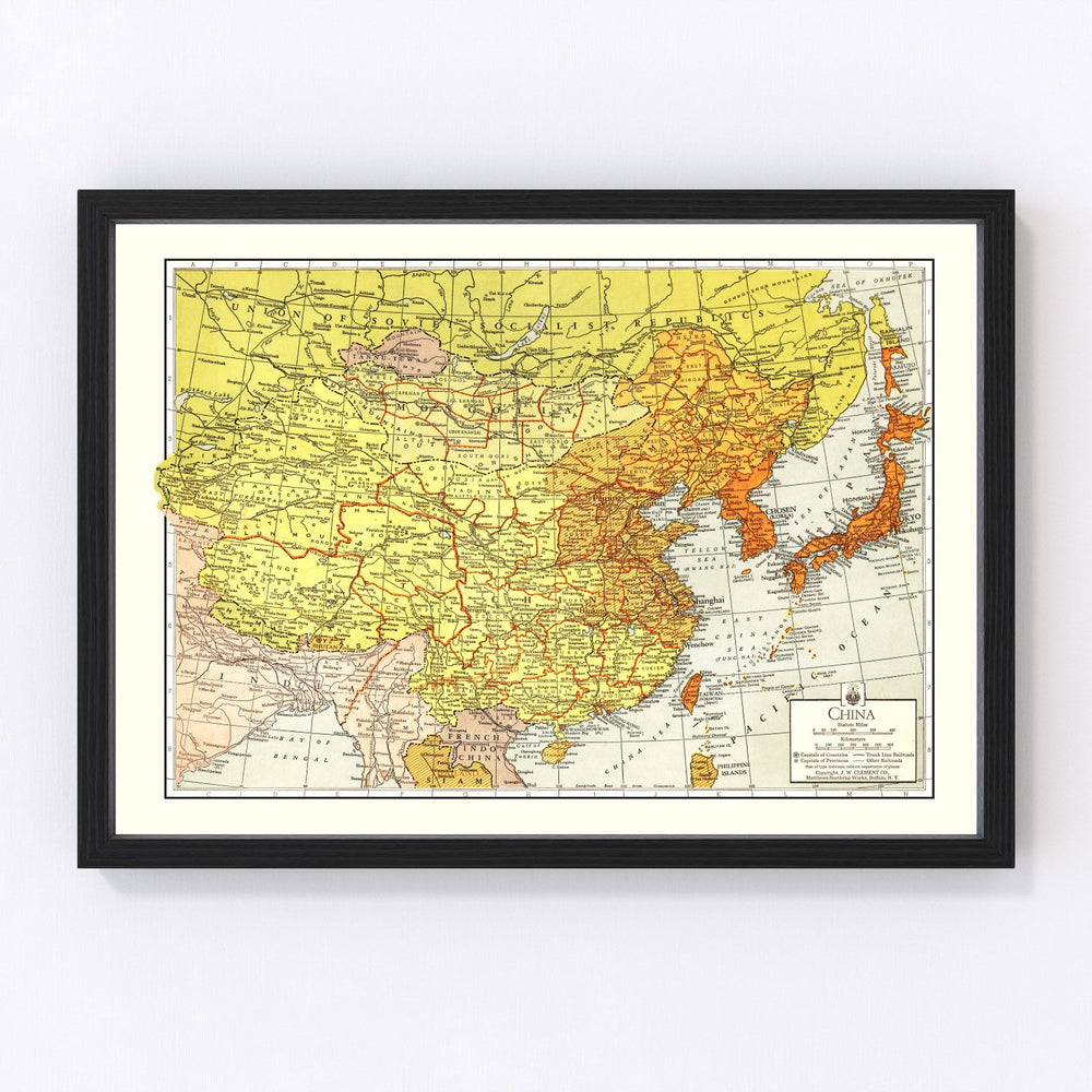 China Vintage Map 1943