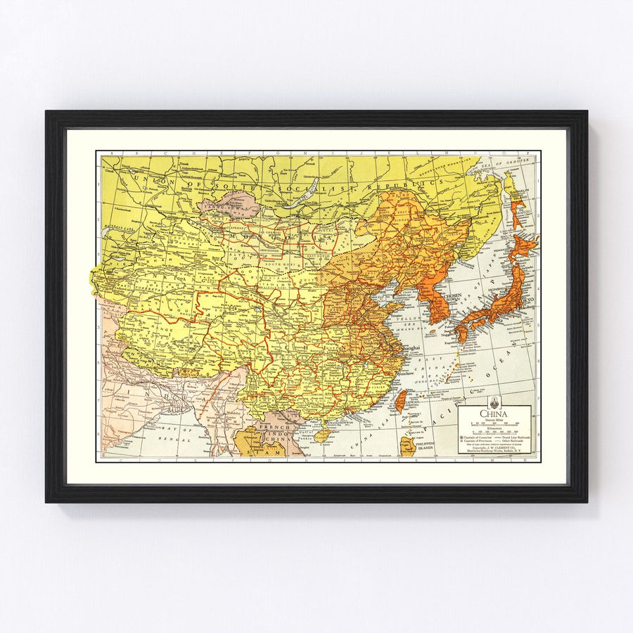 China Vintage Map 1943