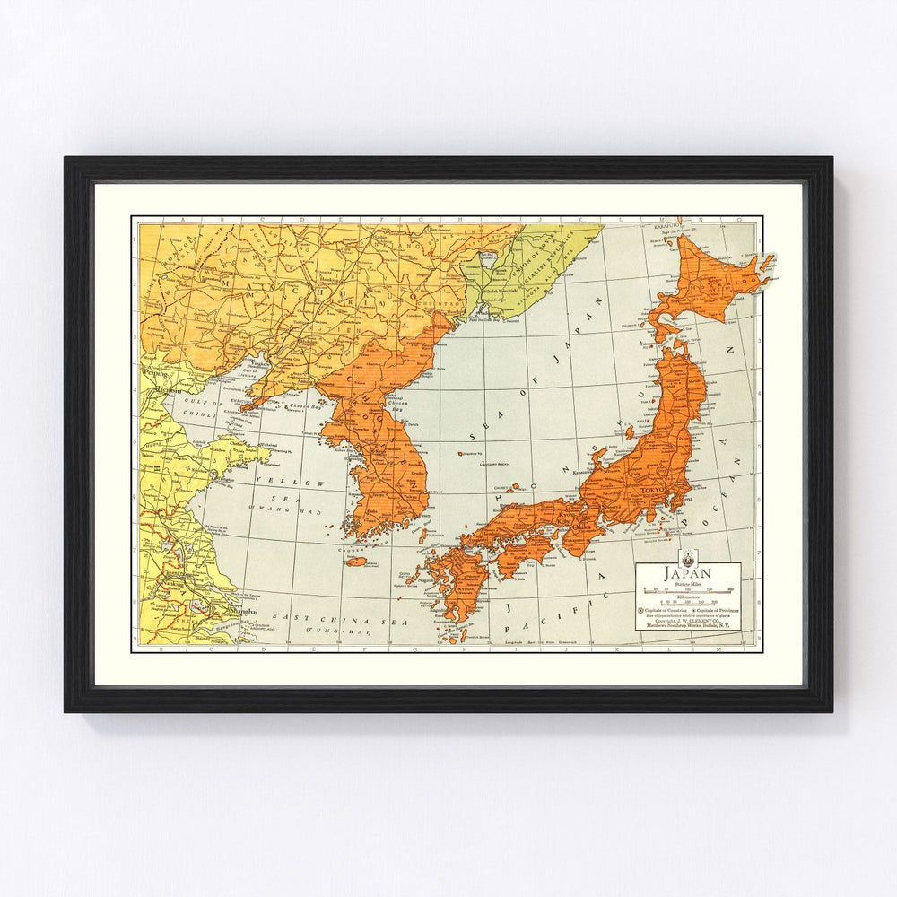 Japan Vintage Map 1943