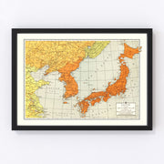 Japan Vintage Map 1943
