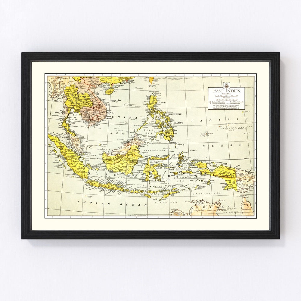 East Indies Vintage Map 1943