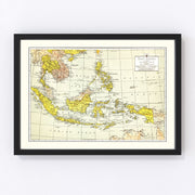 East Indies Vintage Map 1943