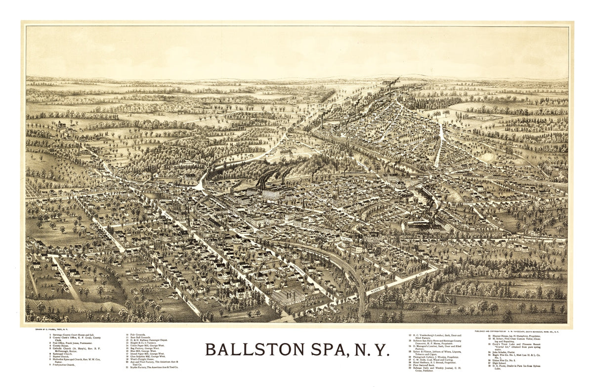 Preview of Vintage Map of Ballston Spa, New York 1890