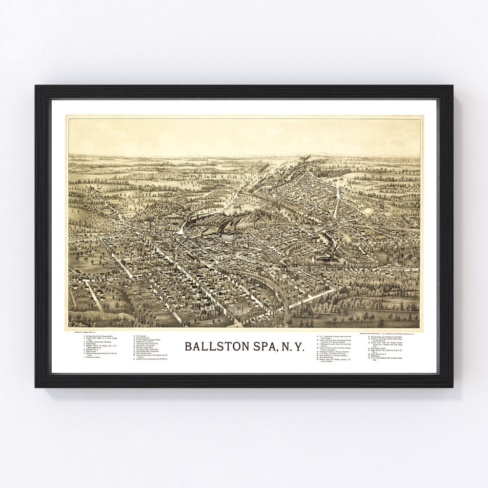 Ballston Spa Vintage Map 1890