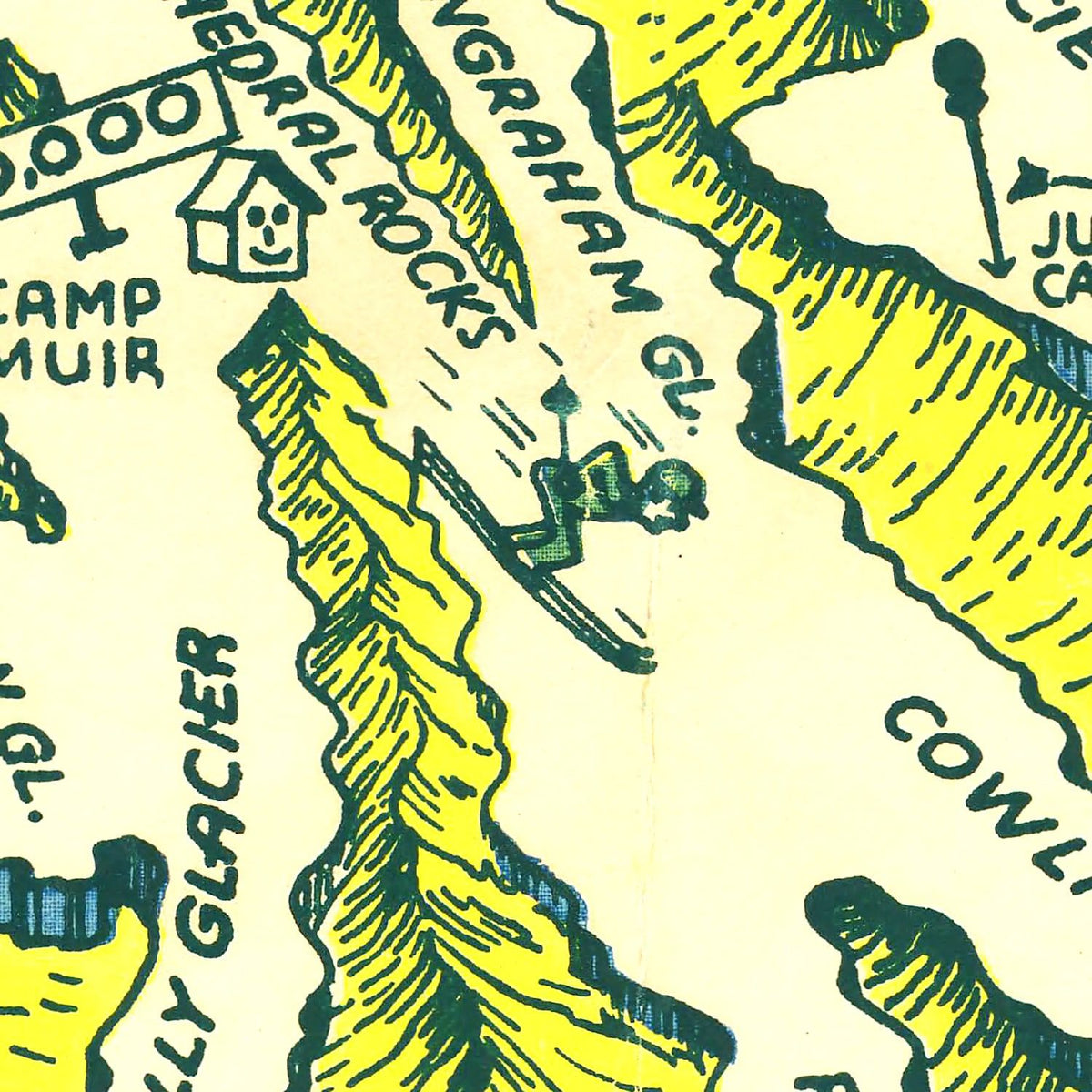 Restored historic details from the 1940 region map of County, Washington