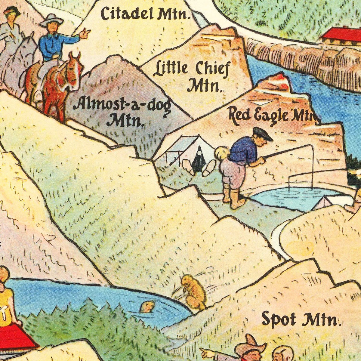 Restored historic details from the 1925 region map of County, Montana