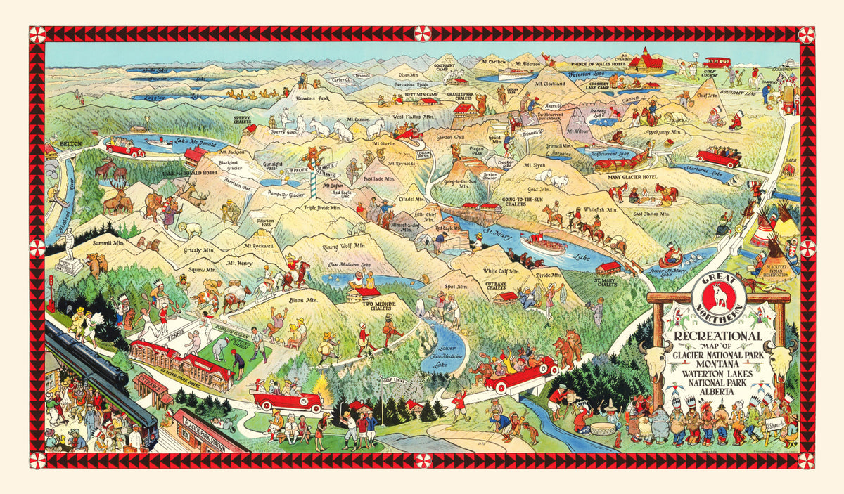 Preview of Vintage Map of Glacier National Park 1925