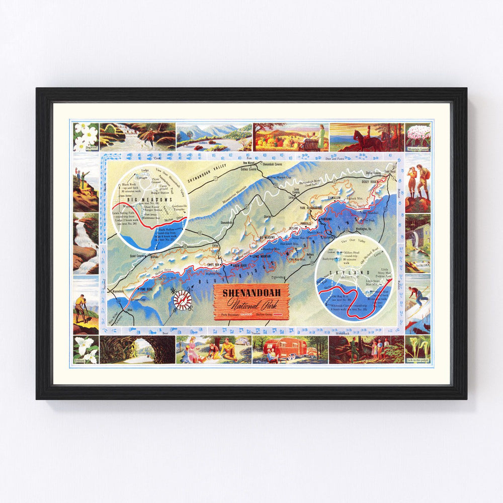 Shenandoah National Park Vintage Map 1947