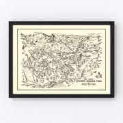Yosemite National Park Vintage Map 1946