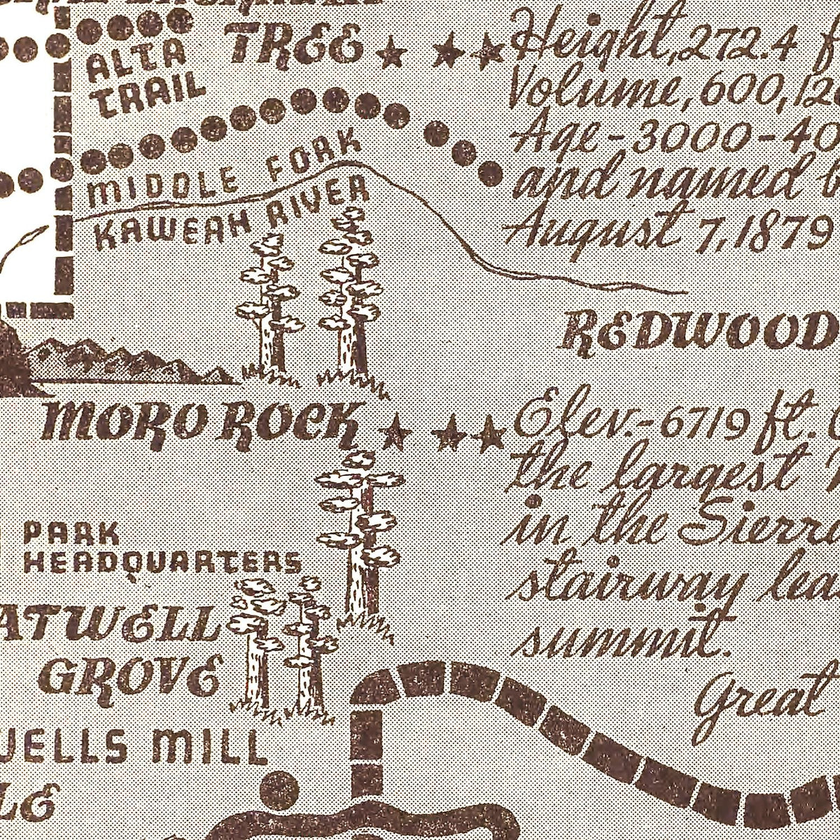 Restored historic details from the 1937 region map of County, California
