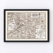 Sequoia & General Grant National Park Vintage Map 1937