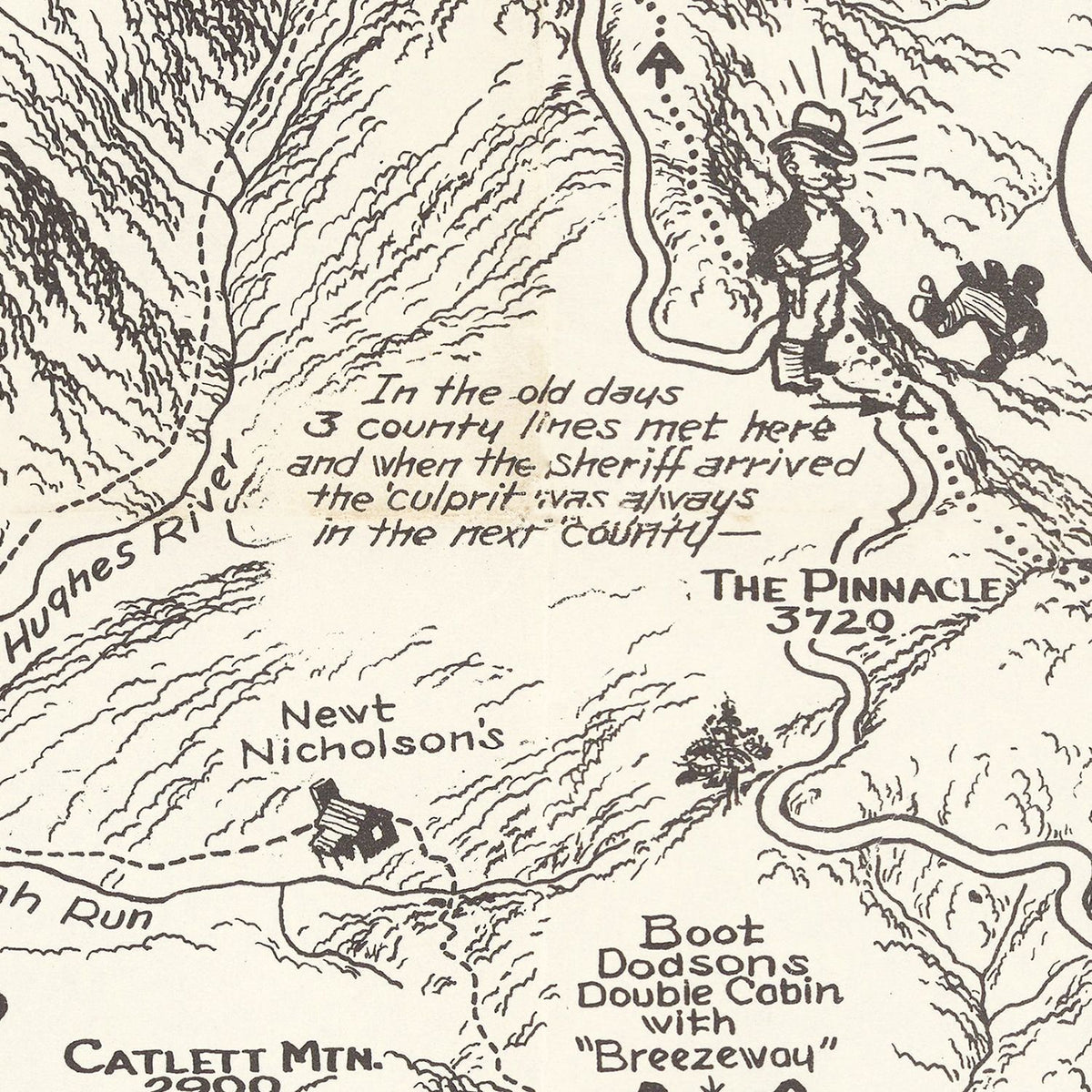 Restored historic details from the 1935 region map of County, Virginia